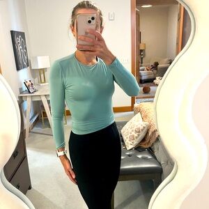 Teal Open Back Lightweight Top